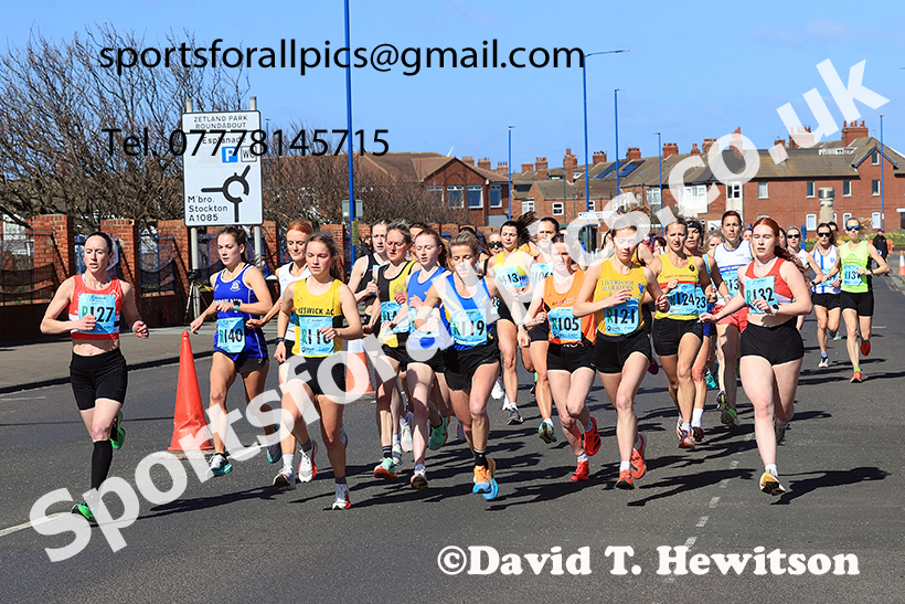 Senior womens Northern 6 Stage Road Relay, 2025 Northern 12 and 6 Stage Road Relays and Junior 5k, Redcar. Photo: David T. Hewitson/Sports for All Pics